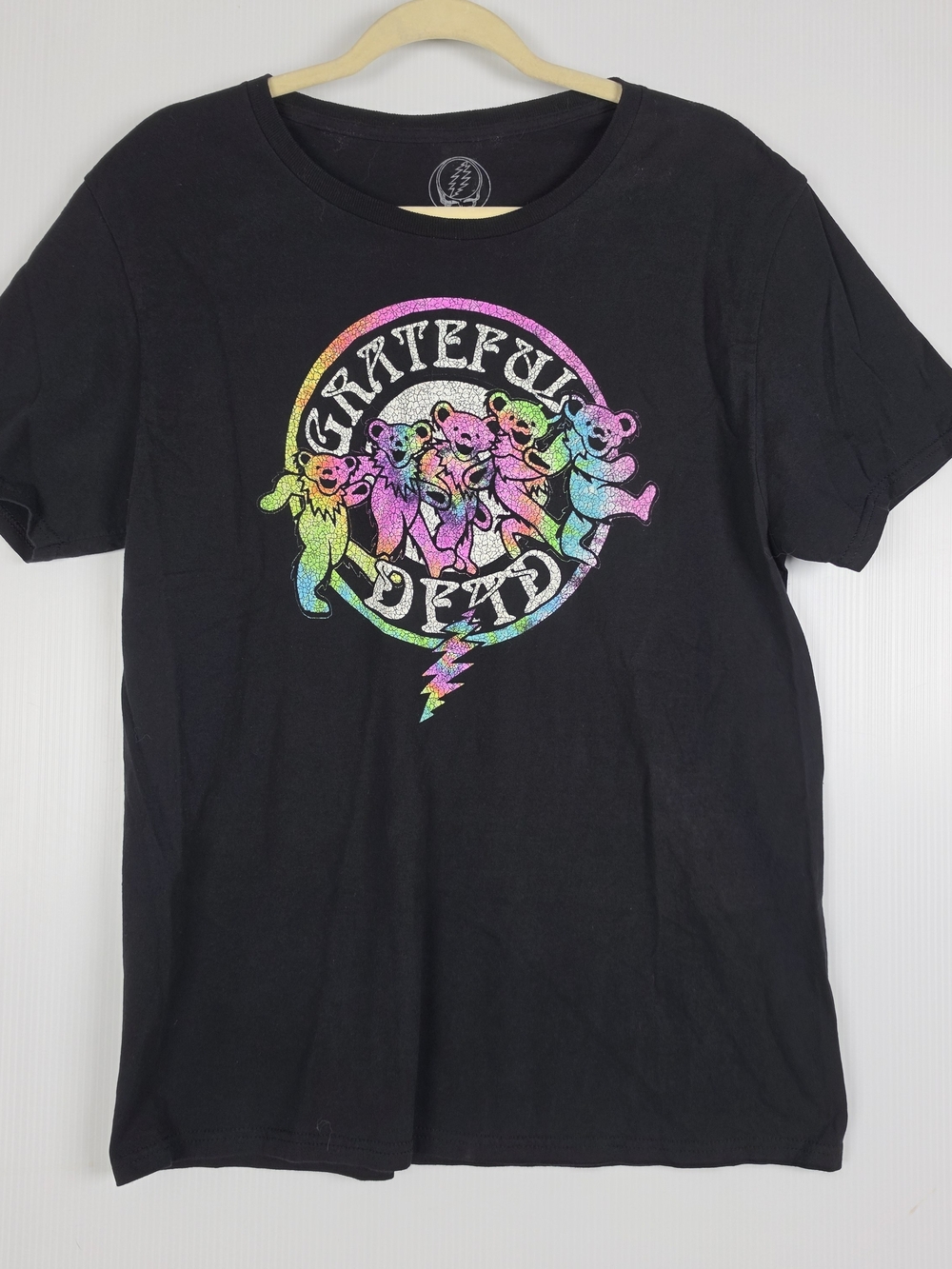 Black Grateful Dead Rainbow Dancing Bears Graphic T-Shirt